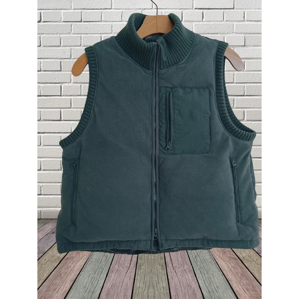 Sweaty Betty Venture Puffer Cropped Vest Sz S Womens Forest Green Pockets $168